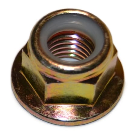 Nylon Insert Lock Nut, M14-2.00, Steel, Class 8, Yellow Zinc, 6 PK